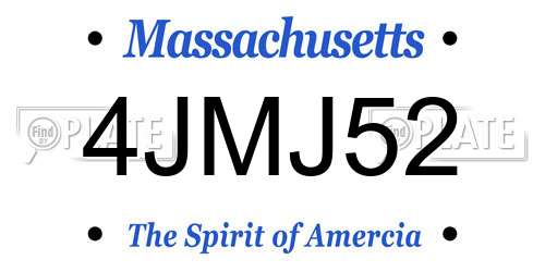 4JMJ52 Massachusetts License Plate