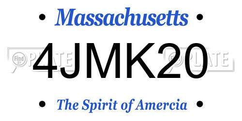 4JMK20 Massachusetts License Plate