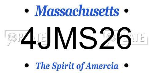 4JMS26 Massachusetts License Plate