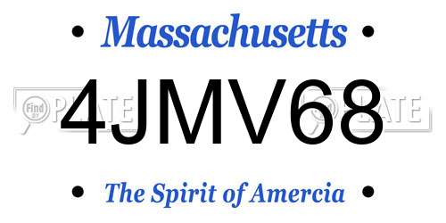 4JMV68 Massachusetts License Plate