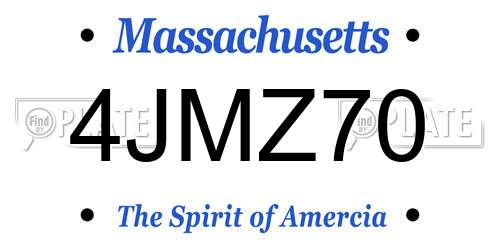 4JMZ70 Massachusetts License Plate