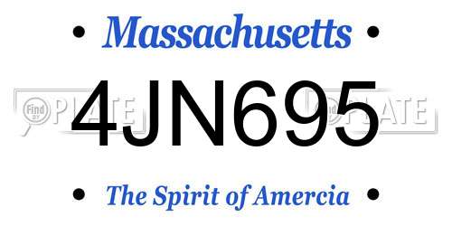 4JN695 Massachusetts License Plate