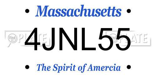 4JNL55 Massachusetts License Plate