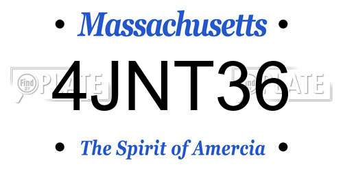 4JNT36 Massachusetts License Plate