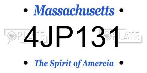 4JP131 Massachusetts License Plate