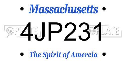 4JP231 Massachusetts License Plate