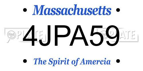 4JPA59 Massachusetts License Plate