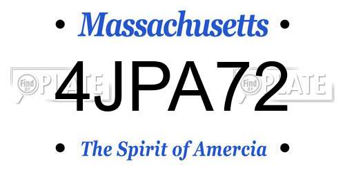 4JPA72 Massachusetts License Plate