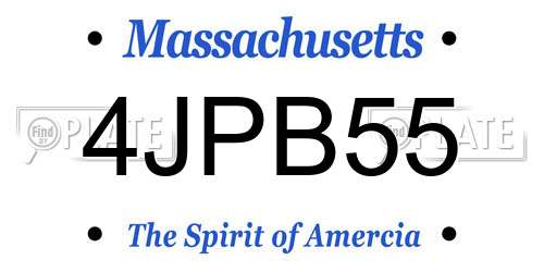 4JPB55 Massachusetts License Plate