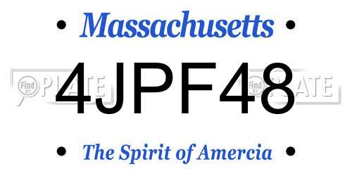 4JPF48 Massachusetts License Plate