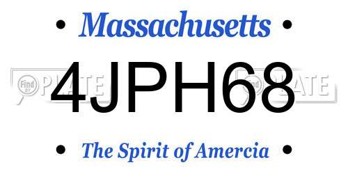 4JPH68 Massachusetts License Plate