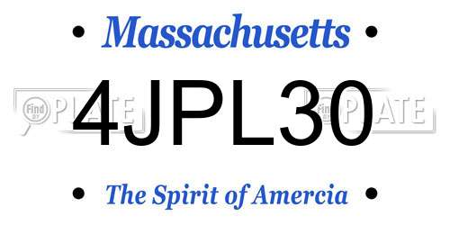 4JPL30 Massachusetts License Plate