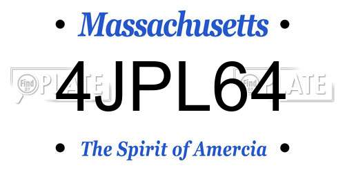 4JPL64 Massachusetts License Plate