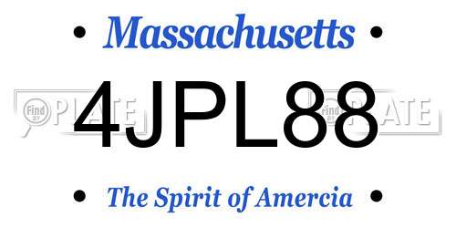 4JPL88 Massachusetts License Plate