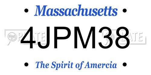 4JPM38 Massachusetts License Plate