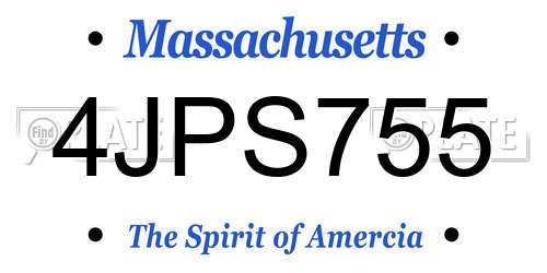 4JPS755 Massachusetts License Plate