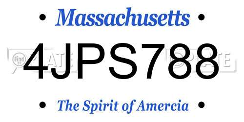 4JPS788 Massachusetts License Plate