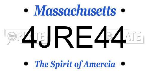 4JRE44 Massachusetts License Plate