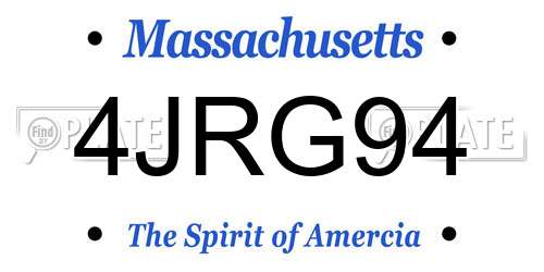 4JRG94 Massachusetts License Plate