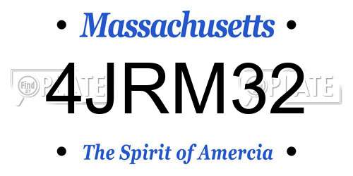 4JRM32 Massachusetts License Plate
