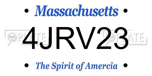 4JRV23 Massachusetts License Plate