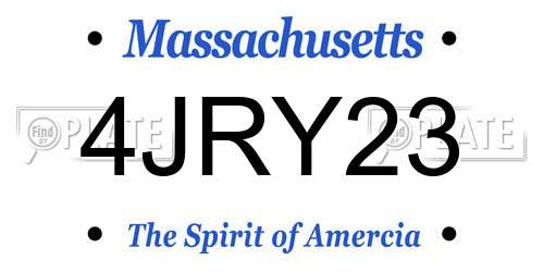4JRY23 Massachusetts License Plate