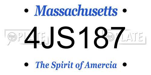 4JS187 Massachusetts License Plate