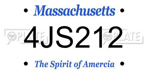 4JS212 Massachusetts License Plate