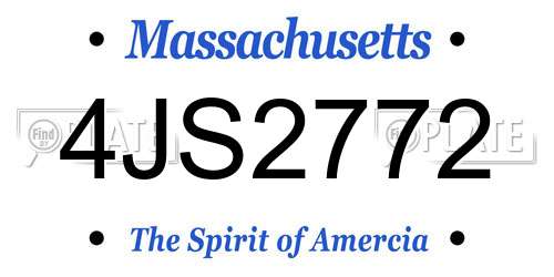 4JS2772 Massachusetts License Plate