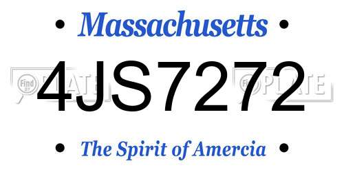 4JS7272 Massachusetts License Plate