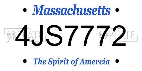 4JS7772 Massachusetts License Plate