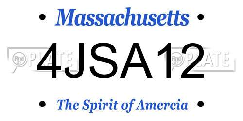 4JSA12 Massachusetts License Plate