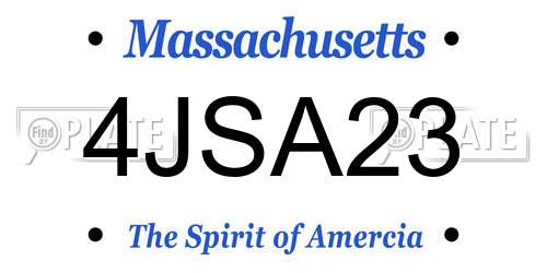 4JSA23 Massachusetts License Plate