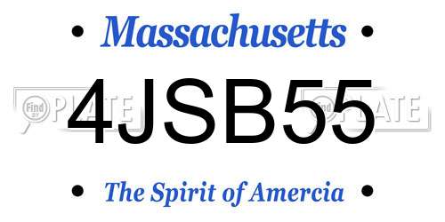 4JSB55 Massachusetts License Plate