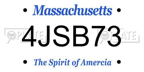 4JSB73 Massachusetts License Plate