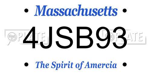 4JSB93 Massachusetts License Plate