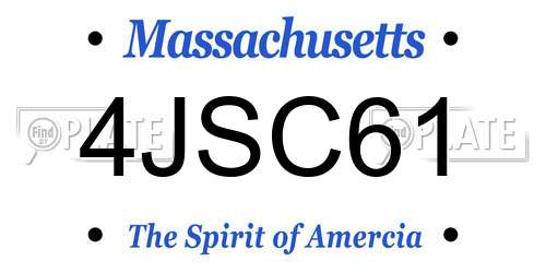 4JSC61 Massachusetts License Plate