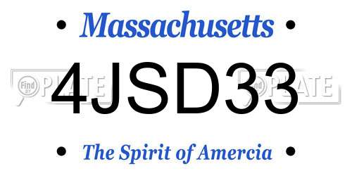 4JSD33 Massachusetts License Plate
