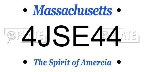 4JSE44 Massachusetts License Plate