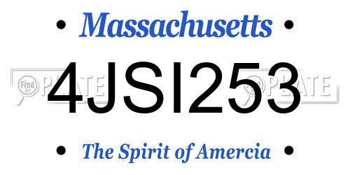4JSI253 Massachusetts License Plate