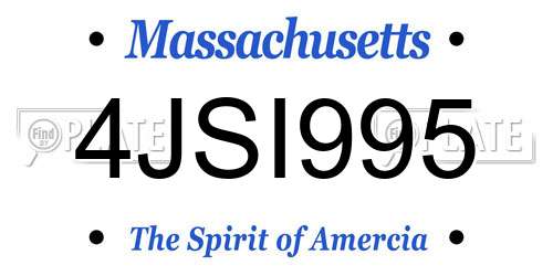4JSI995 Massachusetts License Plate