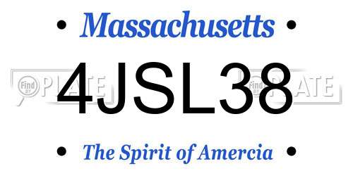 4JSL38 Massachusetts License Plate