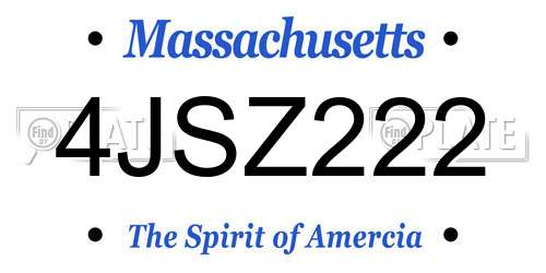 4JSZ222 Massachusetts License Plate