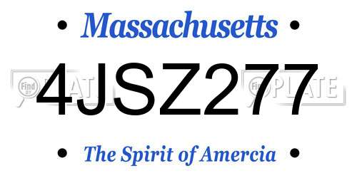 4JSZ277 Massachusetts License Plate