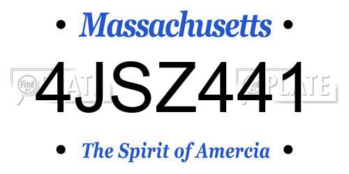 4JSZ441 Massachusetts License Plate