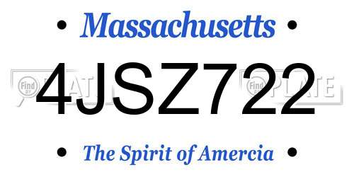 4JSZ722 Massachusetts License Plate