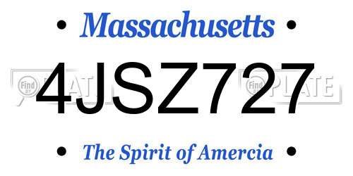 4JSZ727 Massachusetts License Plate