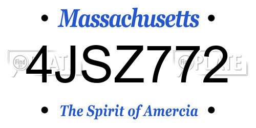 4JSZ772 Massachusetts License Plate