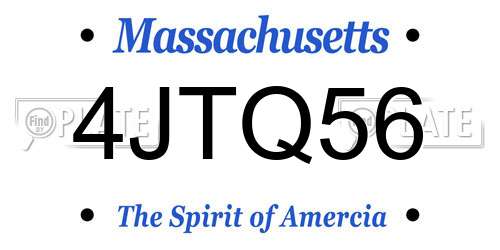 4JTQ56 Massachusetts License Plate