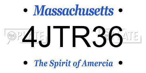 4JTR36 Massachusetts License Plate